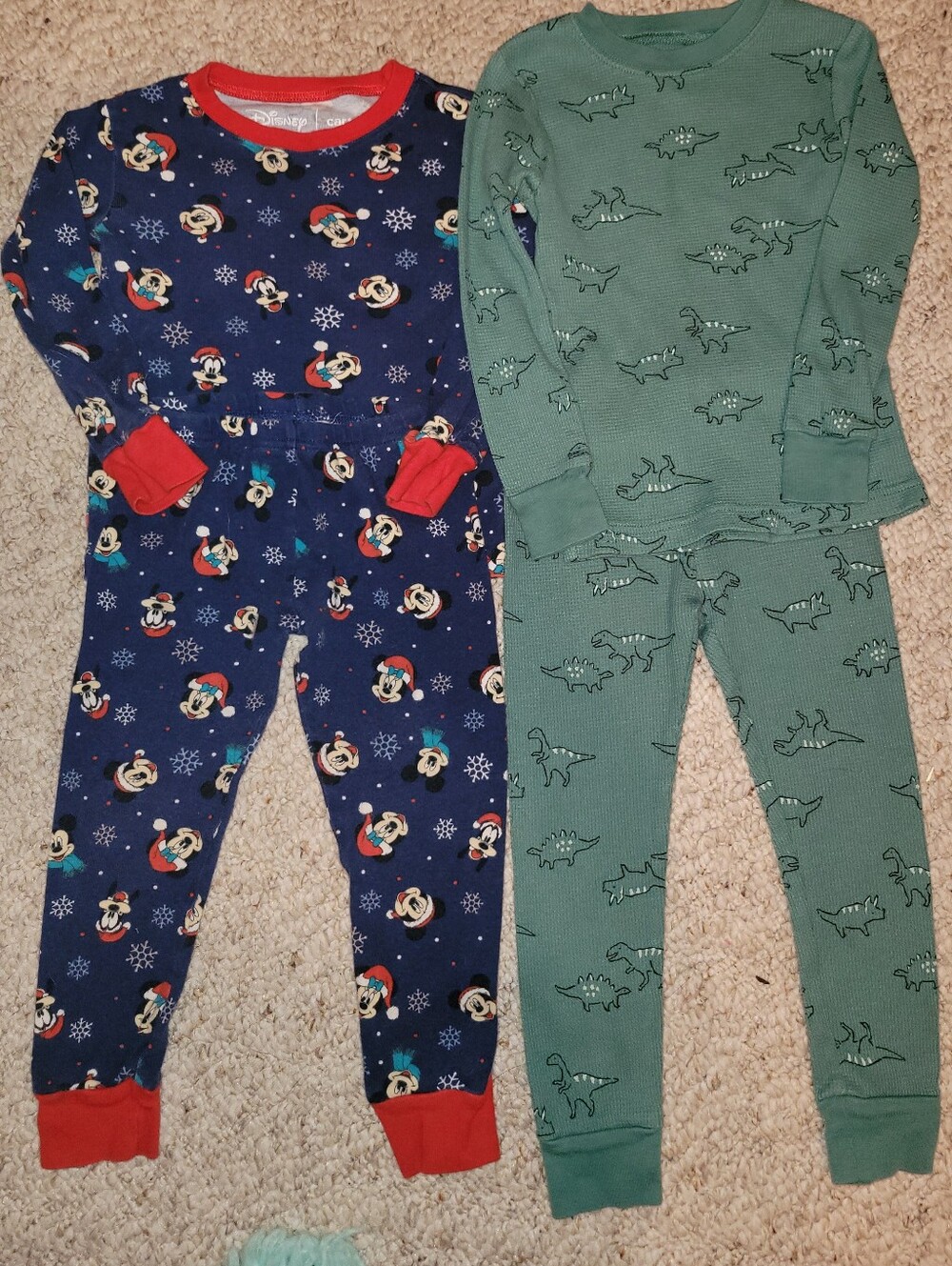 3T Toddler Boy 8 PJ Lot Bluey Disney Mickey Old Navy Carter Christmas Halloween - Picture 4 of 4
